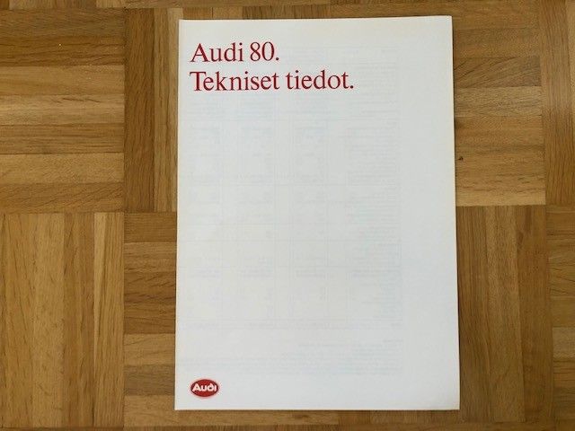 Esite Audi 80 B3 Tekniset tiedot 1990/1991