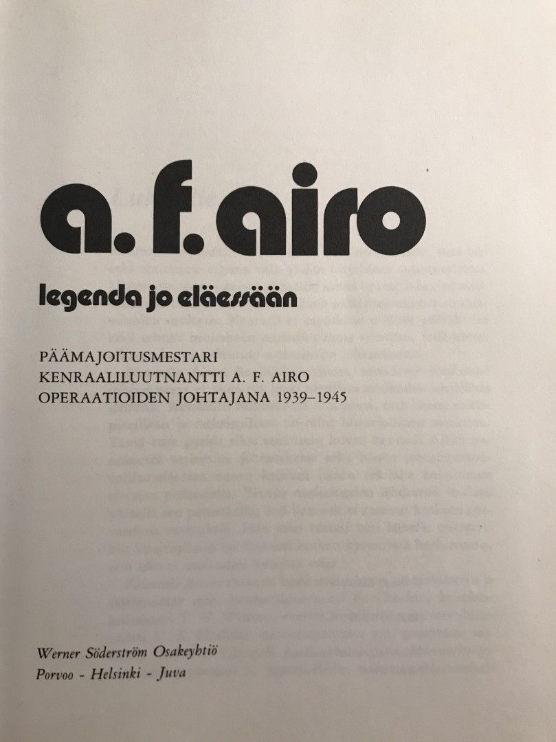 A.F.Airo legenda jo eläessään Tauno Kuosa
