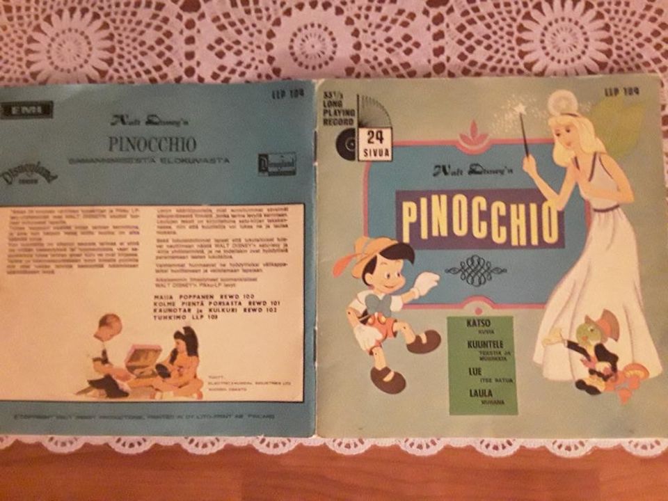 Pinocchio 7" Satulevy +kirja