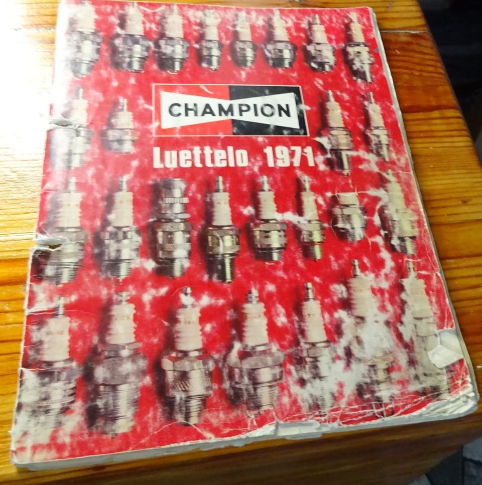 Champion sytytystulppaluettelo v.1971