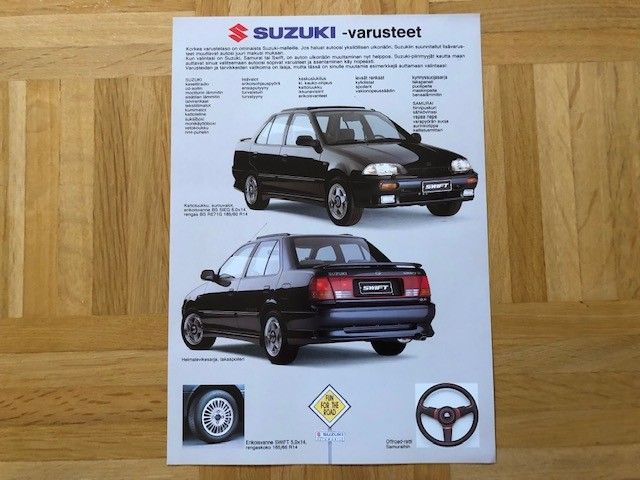 Esite Suzuki Swift & Suzuki Samurai varusteet 1990