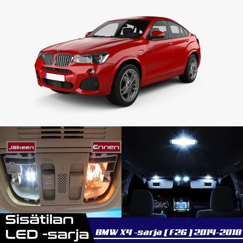 BMW X4 (F26) Sisätilan LED -muutossarja ; 21 -osaa