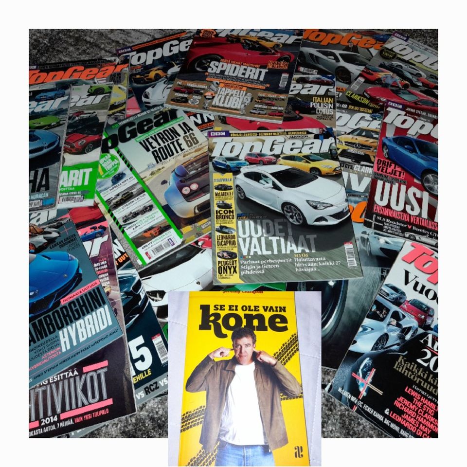 Top Gear lehtiä ja kirjanen