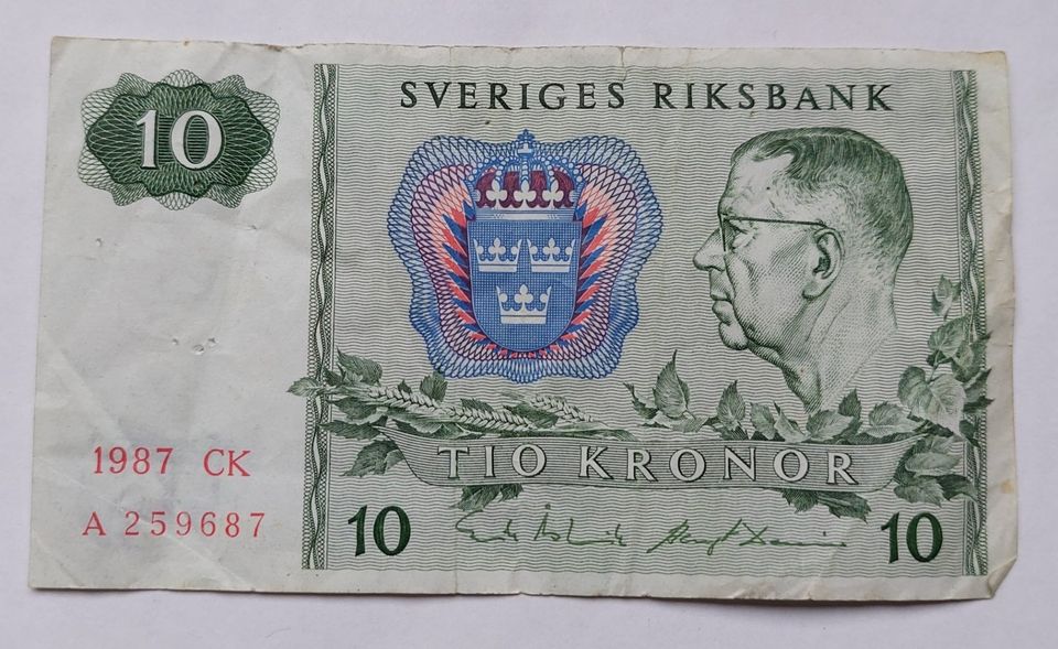 Ruotsi Sverige 10 kronor 1987 kl 6