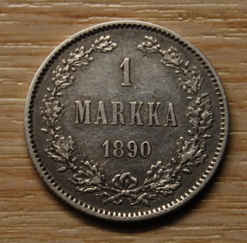 1 Markka 1890 Aleksanteri III Hopeaa