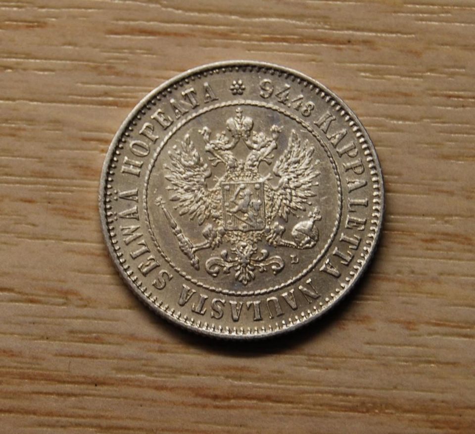 1 Markka 1907 Hopeaa, Nikolai II