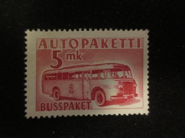 Autopakettimerkki punainen 5 mk 1952