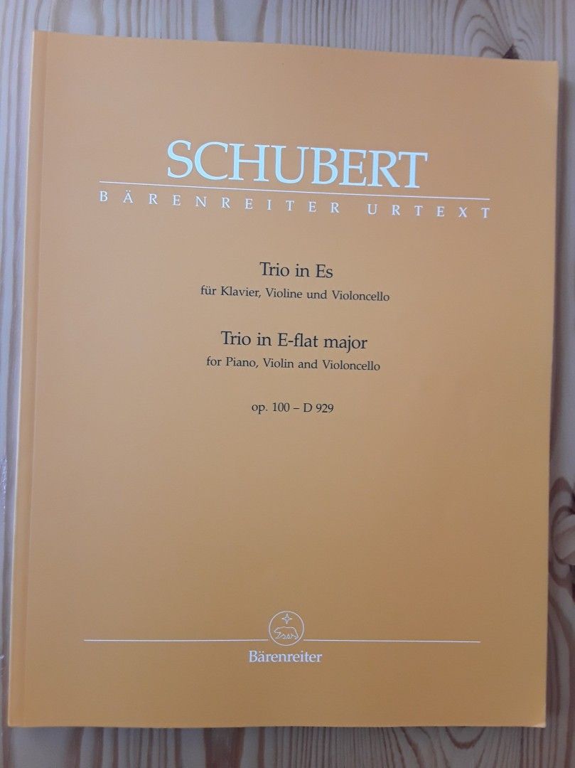 Nuotti: Schubert: Pianotrio Es, viulu, sello, piano