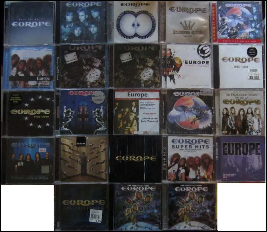 Paljon erilaisia EUROPE yhtyeen cd:eitä
