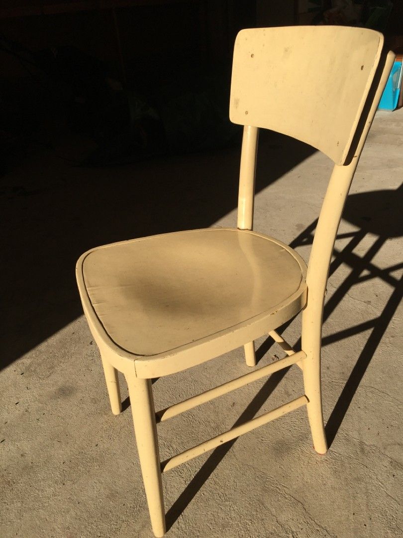 50-luvun antiikkinen tuoli, puuta & vaneria