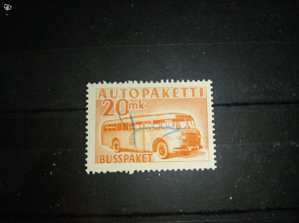 Autopakettimerkki oranssi 20 mk 1952