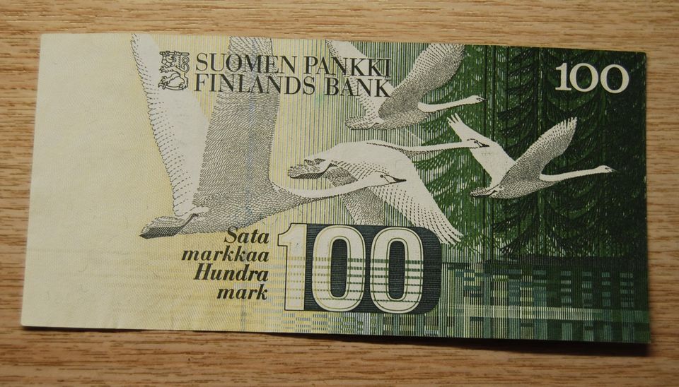 100 mk seteli 1986 Sibelius Suomen pankki