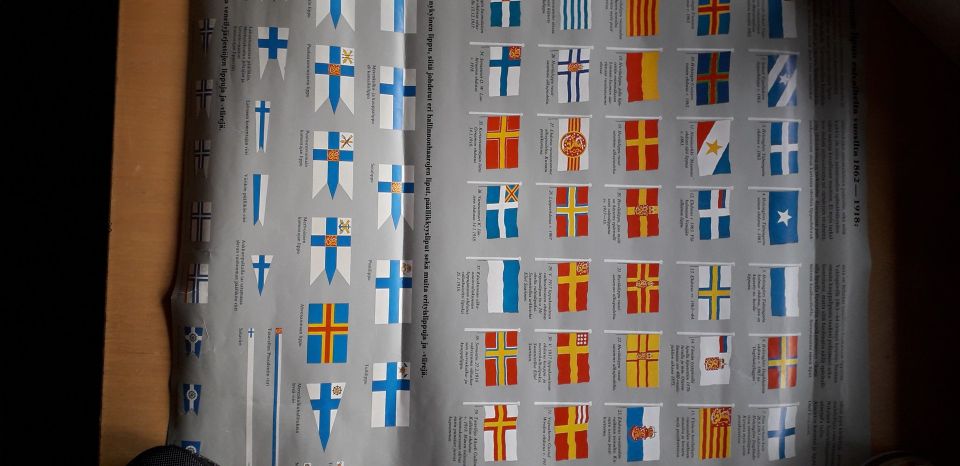 Juliste Suomen lipun esivaiheita