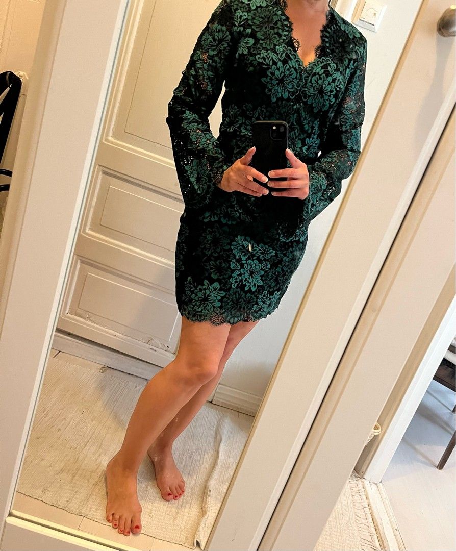 Todella kaunis smaragdin vihreä mekko, 36, H&M