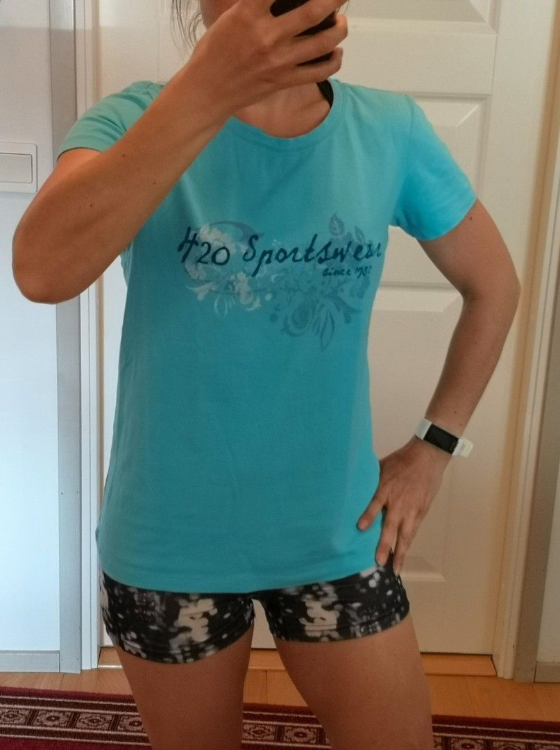 H2O sportswear sininen t-paita printillä S