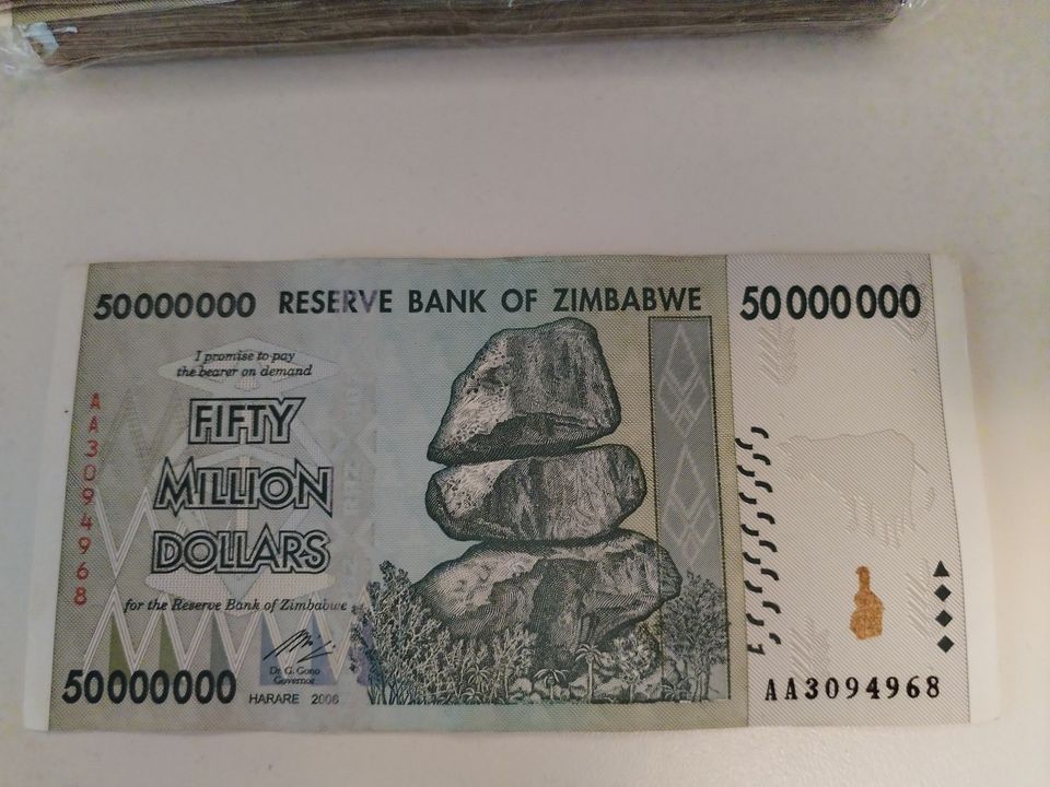 Zimbabwe 50 miljoonan dollarin seteli