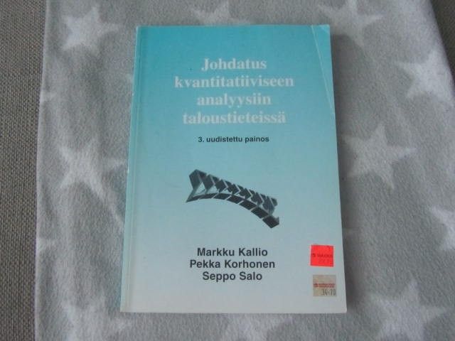 Johdatus kvantitatiiviseen analyysiin taloustietei