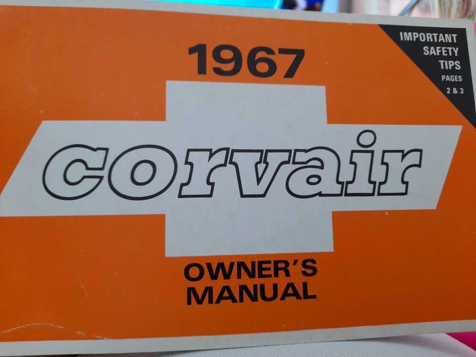 Chevrolet Corvair 1967 Owners manual