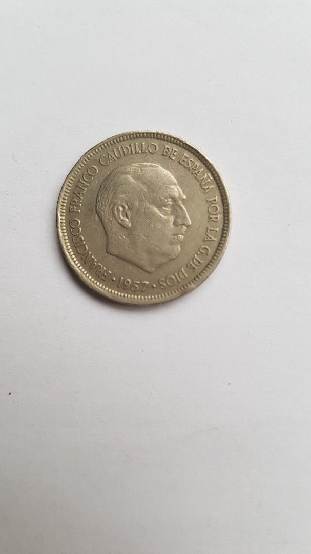 Espanja 5 pesetan kolikko v. 1957
