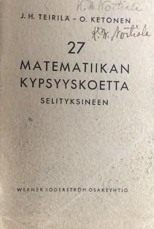 27 Matematiikan kypsyyskoetta selityksineen