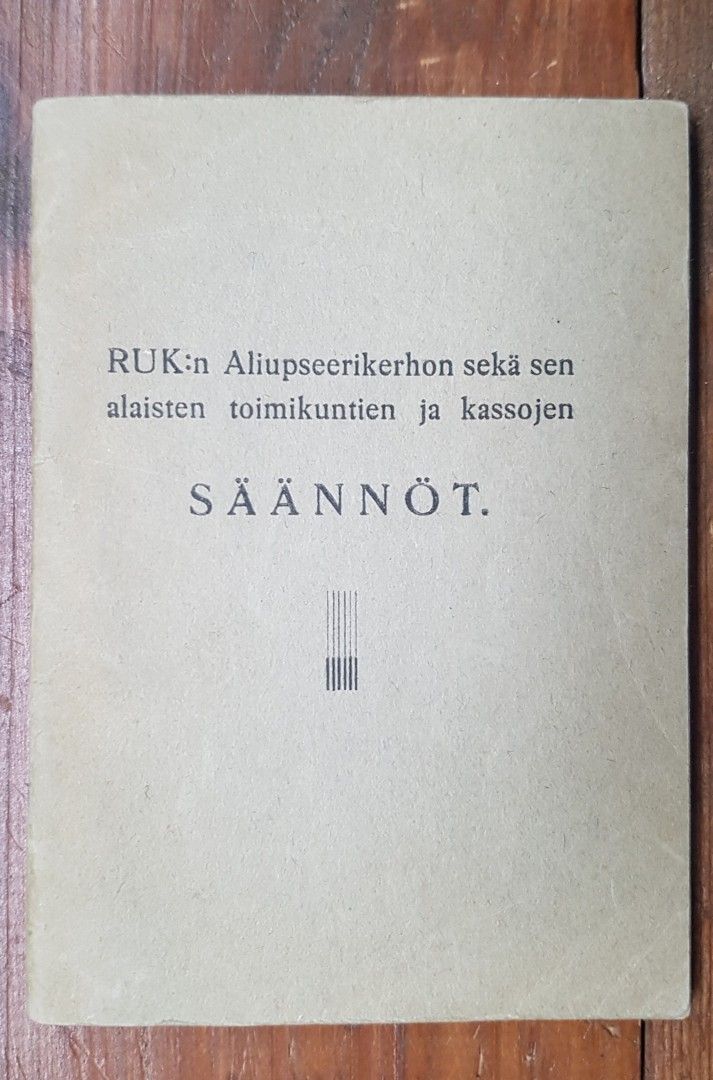 RUK:n Aliupseerikerhon säännöt v. 1937