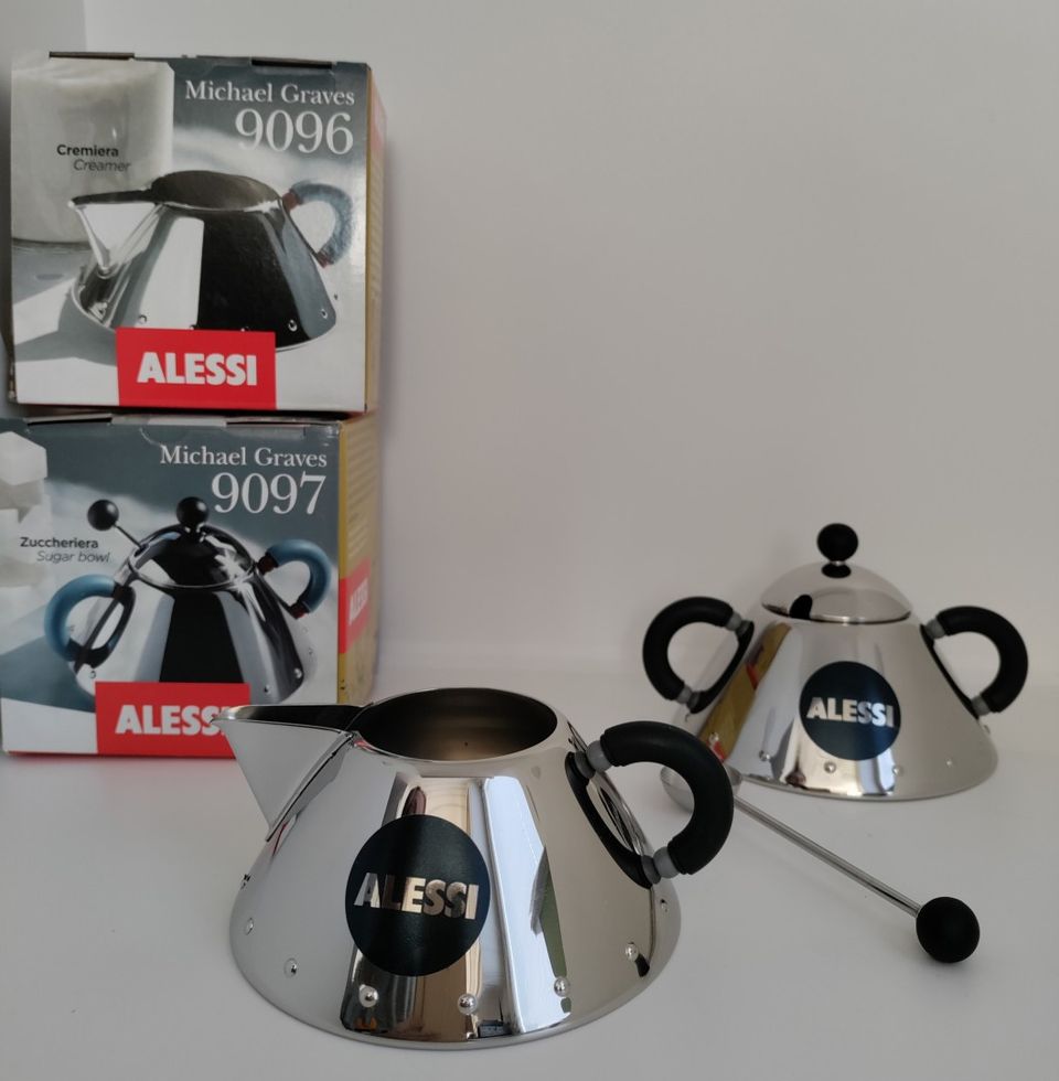 Alessi teräs kermakko 9096 ja sokerikko 9097