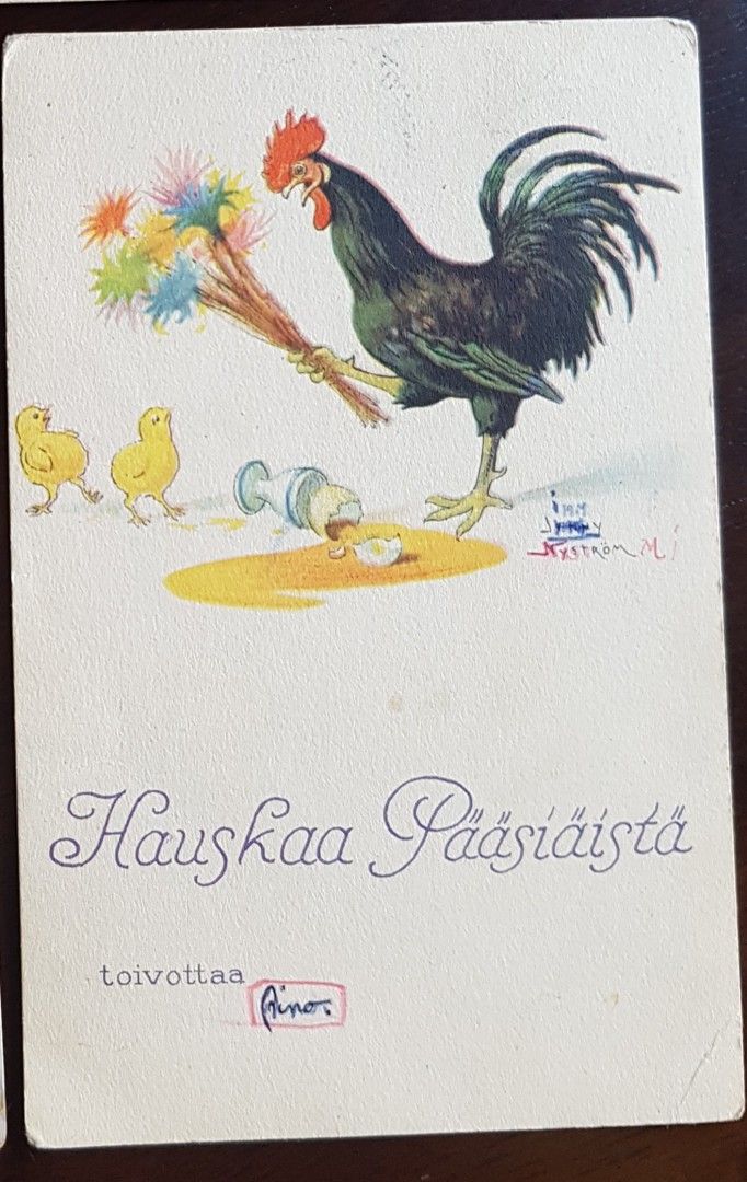 Vanha pääsiäiskortti Jenny Nyström 20-luku