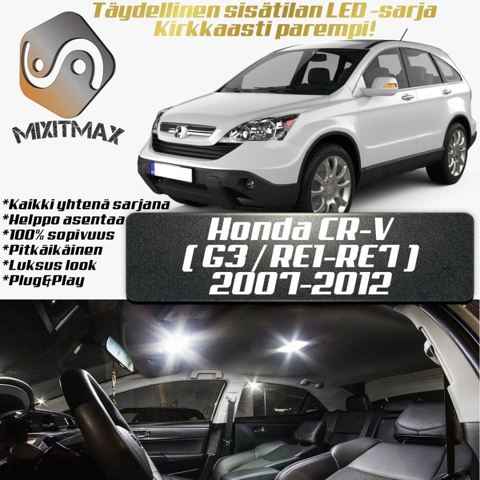 Honda CR-V (G3) Sisätilan LED -muutossarja 6000K