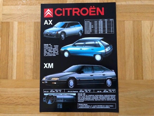 Esite Citroen mallisto 1990: AX, BX, XM