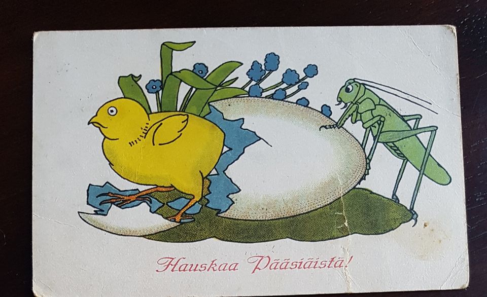 Antiikkinen pääsiäiskortti v. 1919