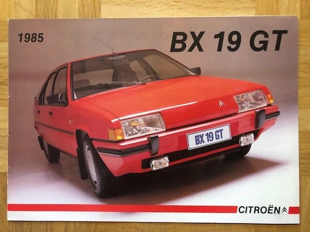 Esite Citroen BX 19 GT vuodelta 1985