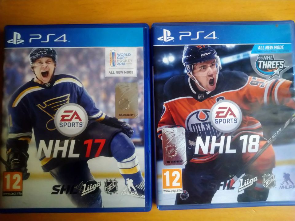 Playstation 4 NHL 17 ja NHL 18 pelit