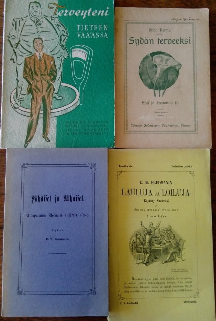Puutarha-, taide-  ja  terveyskirjoja, v.1903-83