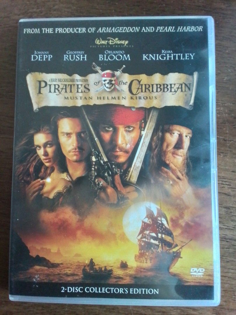 Pirates Of The Caribbean mustan helmen kirous dvd