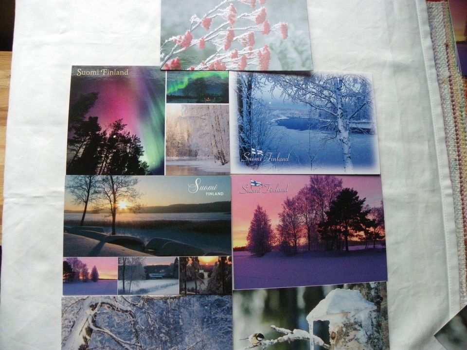 7 kpl:n paketti uusia talvimaisema postikortteja