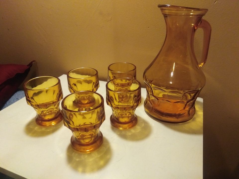Viking Glass, Georgian-kuvio lasi, meripihkan väri