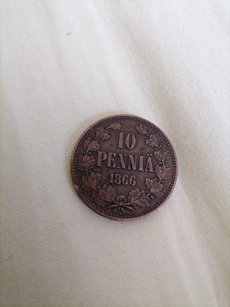 10 penniä 1866 2