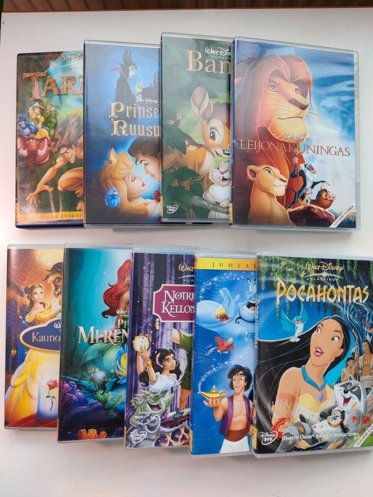 Disneyn klassikkopiirrettyjä dvd:nä