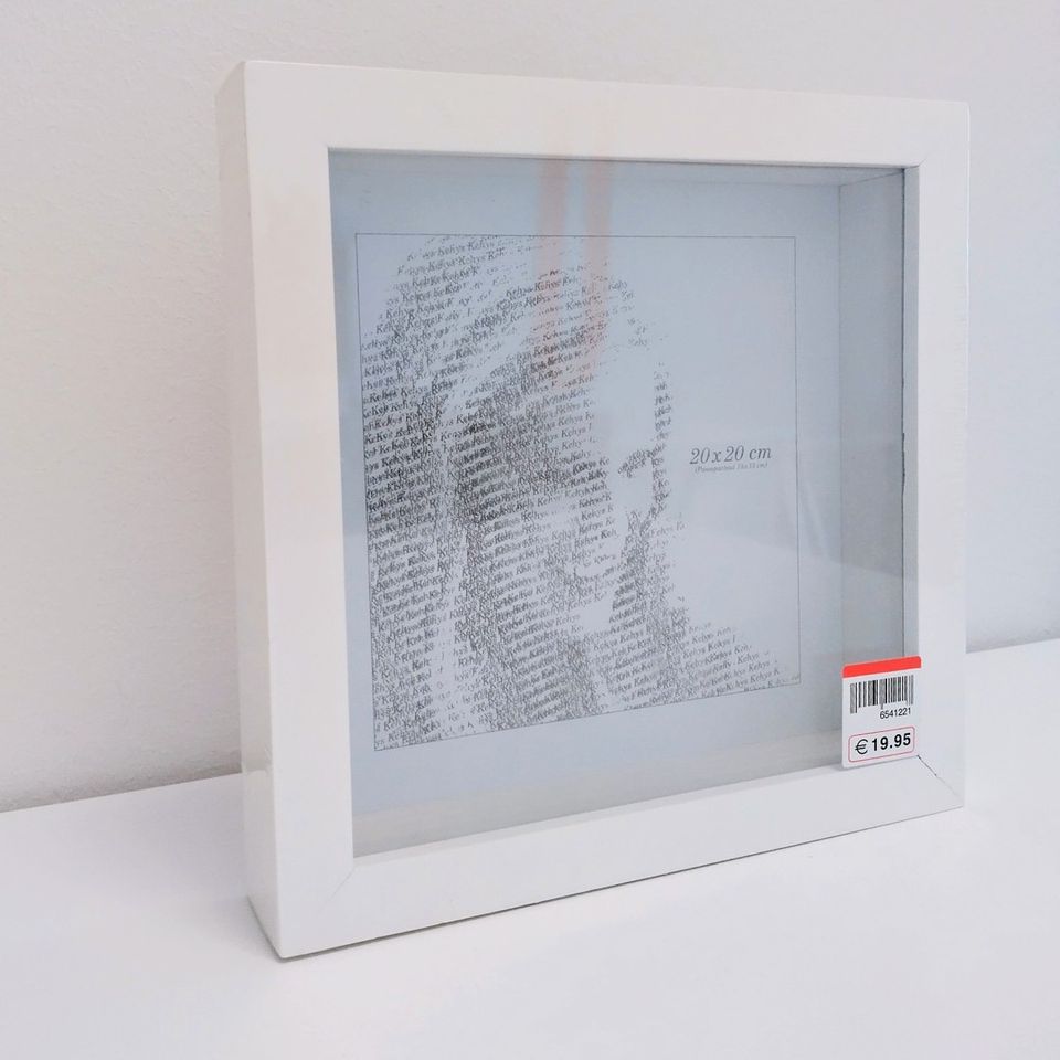 Valkoinen valokuvakehys, koko 22 x 22 cm, 2 kpl