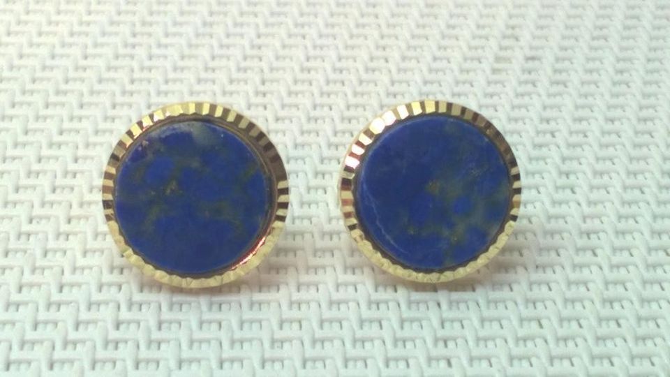 14 karaatin korvakorut, lapis lazuli kivellä, 585