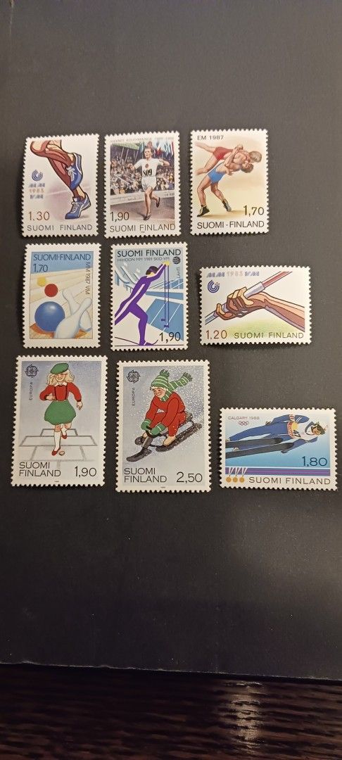 Postimerkit, suomalaiset, 1983, 1987, 1988, 1989