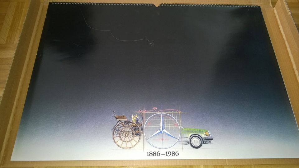 Seinäkalenteri Mercedes-Benz 100 vuotta 1886-1986