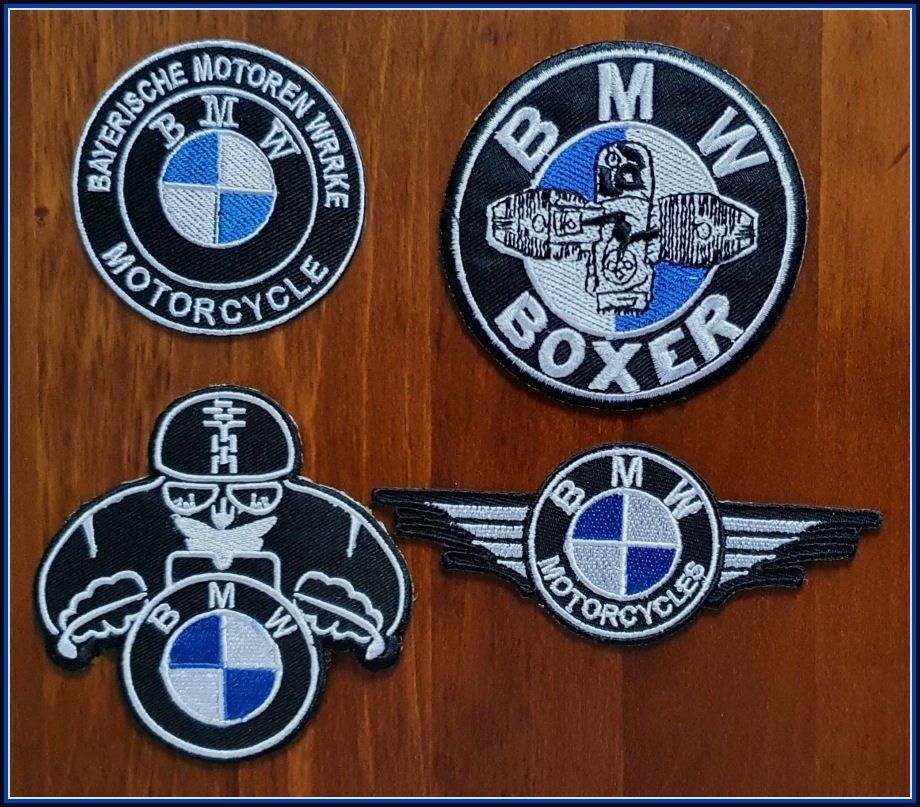 4 kpl erilaisia BMW Motorcycles kangasmerkkejä