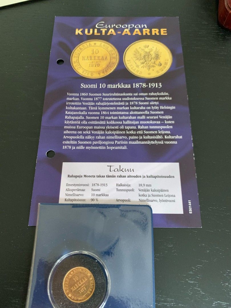 Suomi 10 markkaa kultaraha 1878-1913