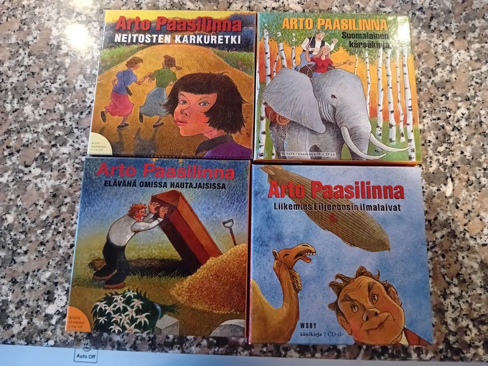 Arto Paasilinnan äänikirjoja 4 kpl (CD-levy)