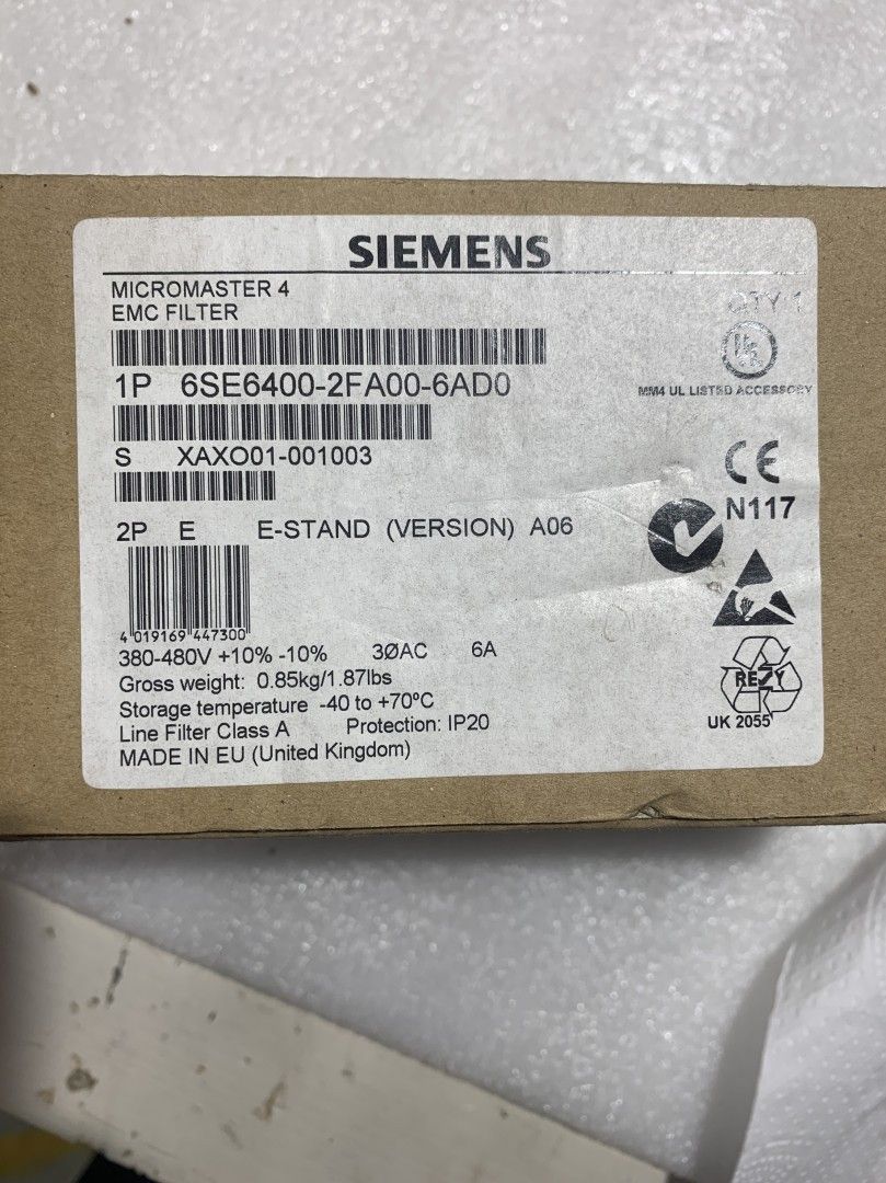 Verkkosuodatin Siemens 380 V 6A