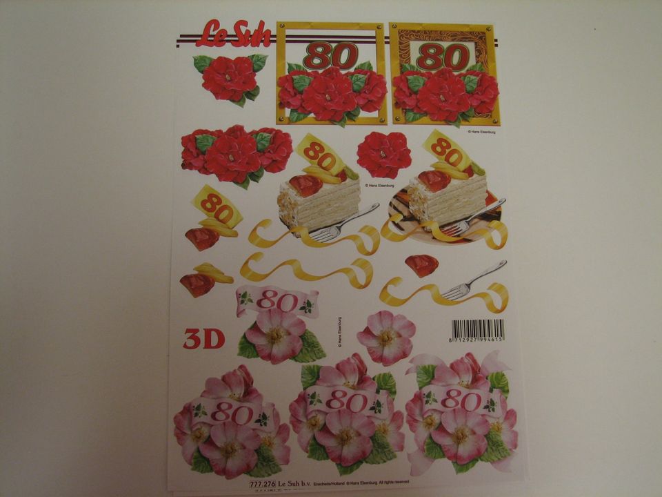 5 arkkia 3D korttiaskartelukuvia 80v