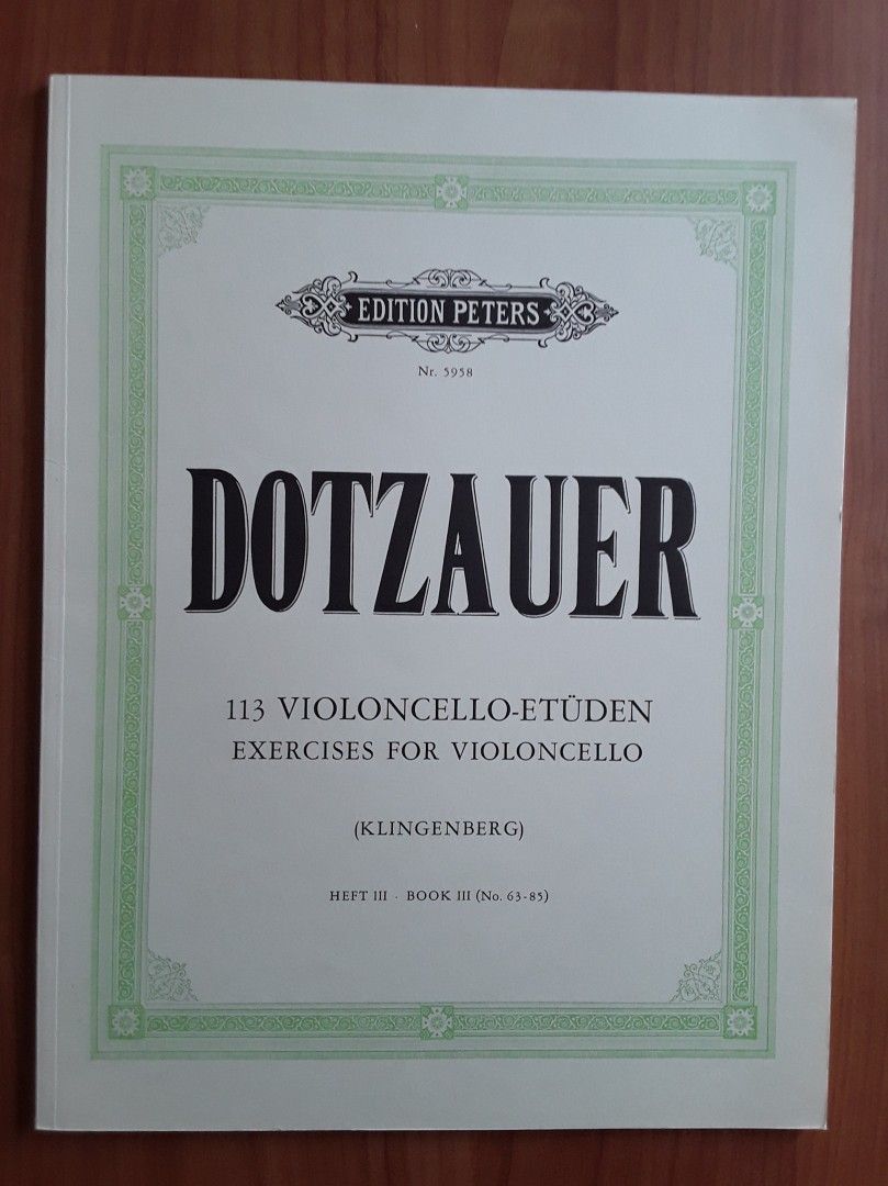 Nuotti: Dotzauer: 113 Violoncello-Etüden, sello