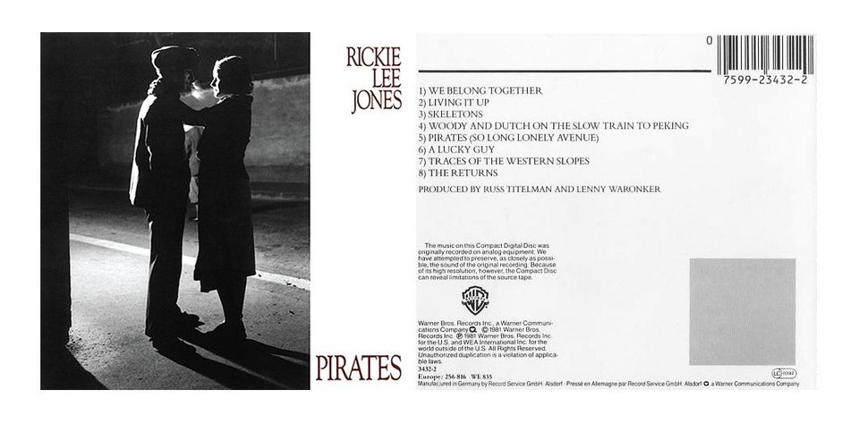UUSI Rickie Lee Jones Pirates CD (1981) - Ilmainen Toimitus