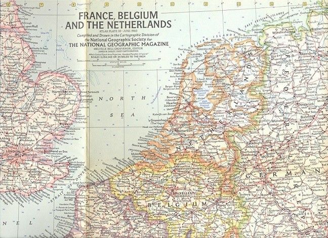 Ranskan, Belgian ja Alankomaiden kartta